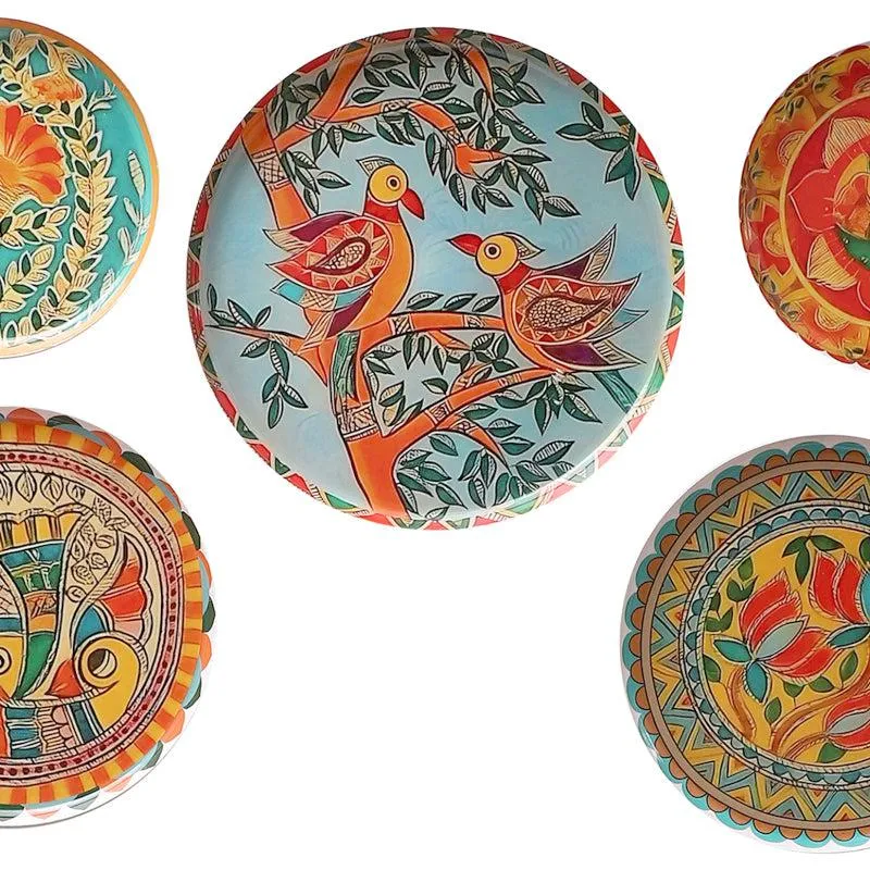 Mural Bageecha Wall Plate - Set Of Five