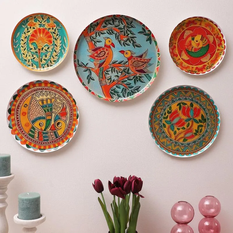 Mural Bageecha Wall Plate - Set Of Five
