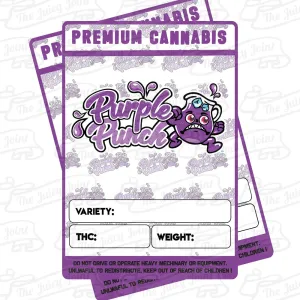 Mylar Bag Stickers - Purple Punch  x 12 - 3.5 Strain Label