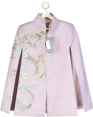 Nadya Shah Lavender Embroidered Cape UK 6