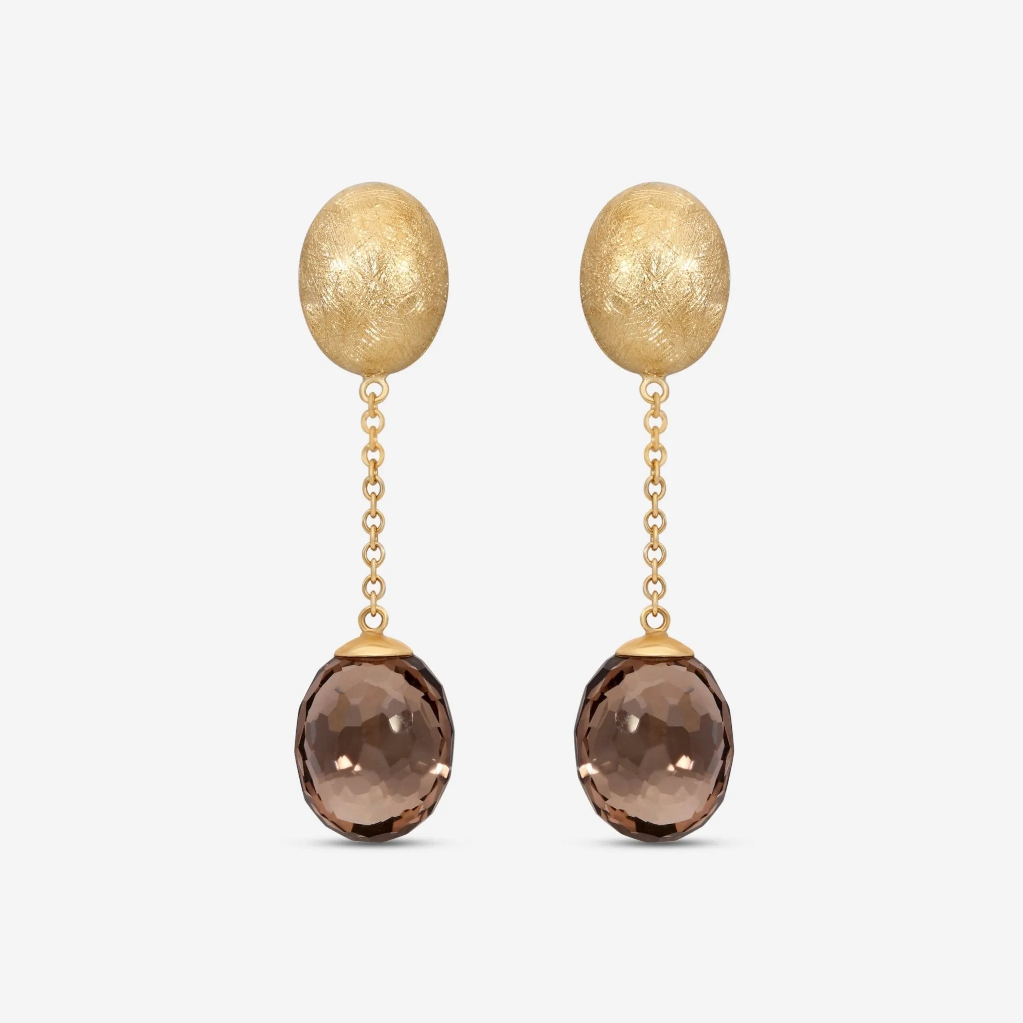 Nanis 18K Yellow Gold Smoky Quartz Earrings ON3-559_Brown