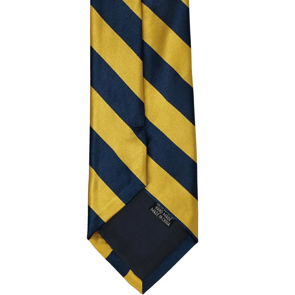 Navy Blue and Gold Striped Tie