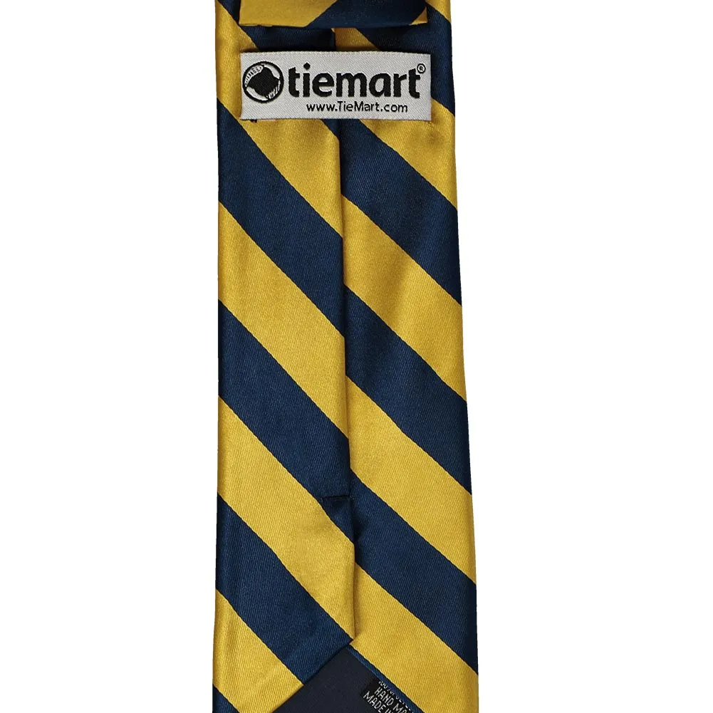 Navy Blue and Gold Striped Tie