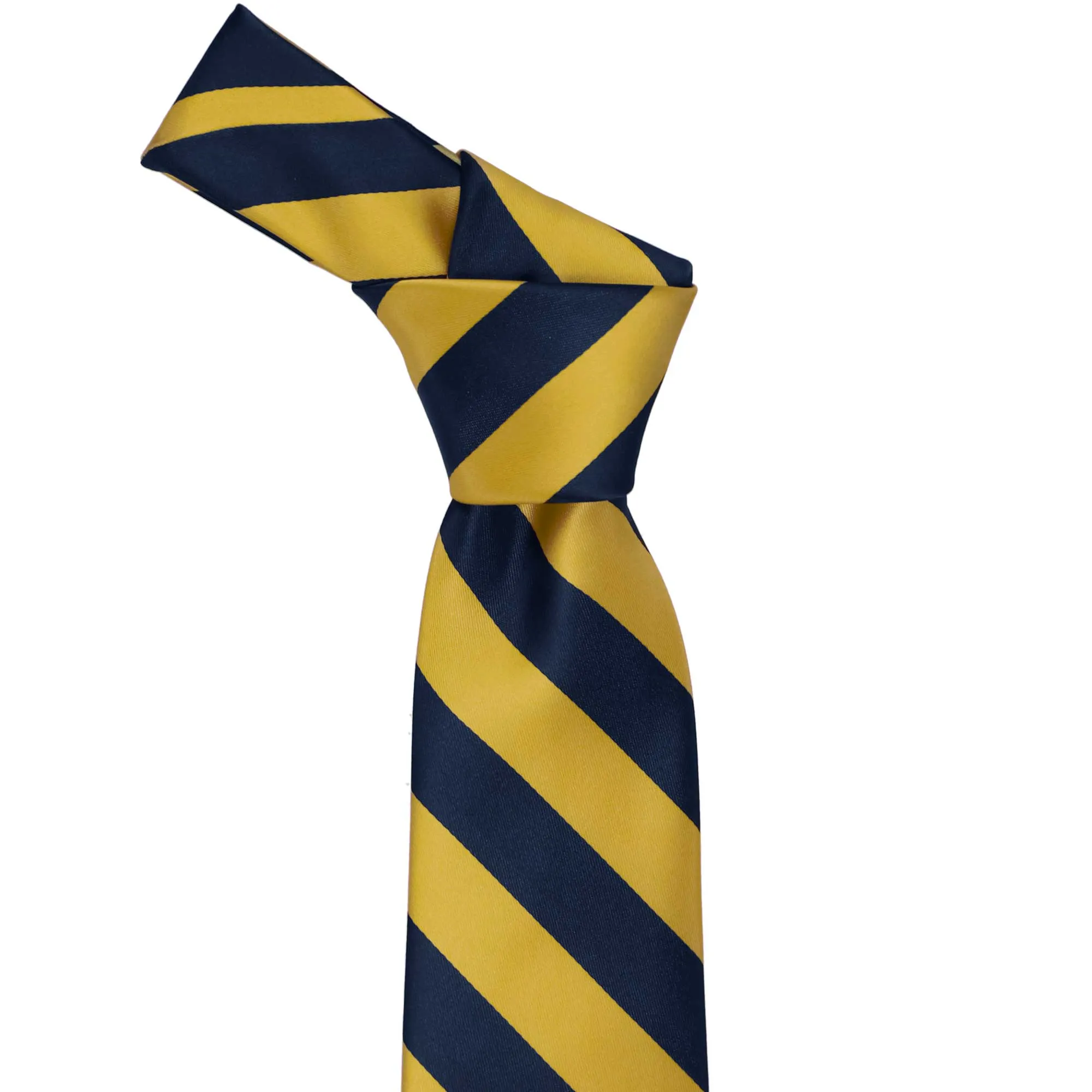 Navy Blue and Gold Striped Tie