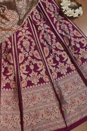 Opulent Purple Banarasi Pure Katan Silk Lehenga Set