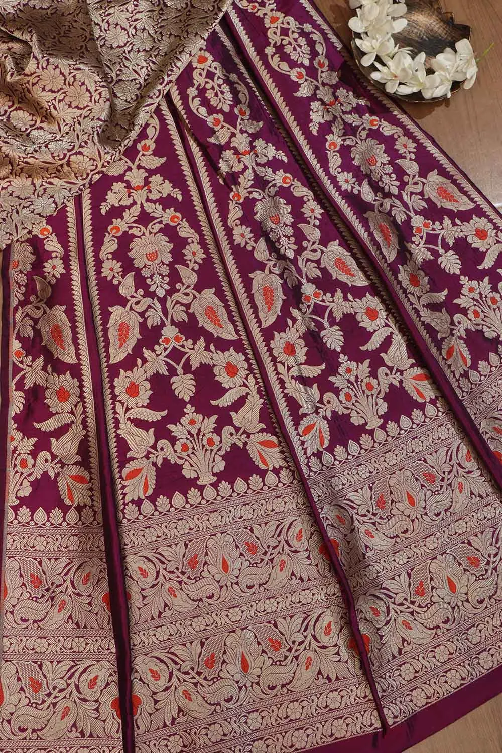 Opulent Purple Banarasi Pure Katan Silk Lehenga Set