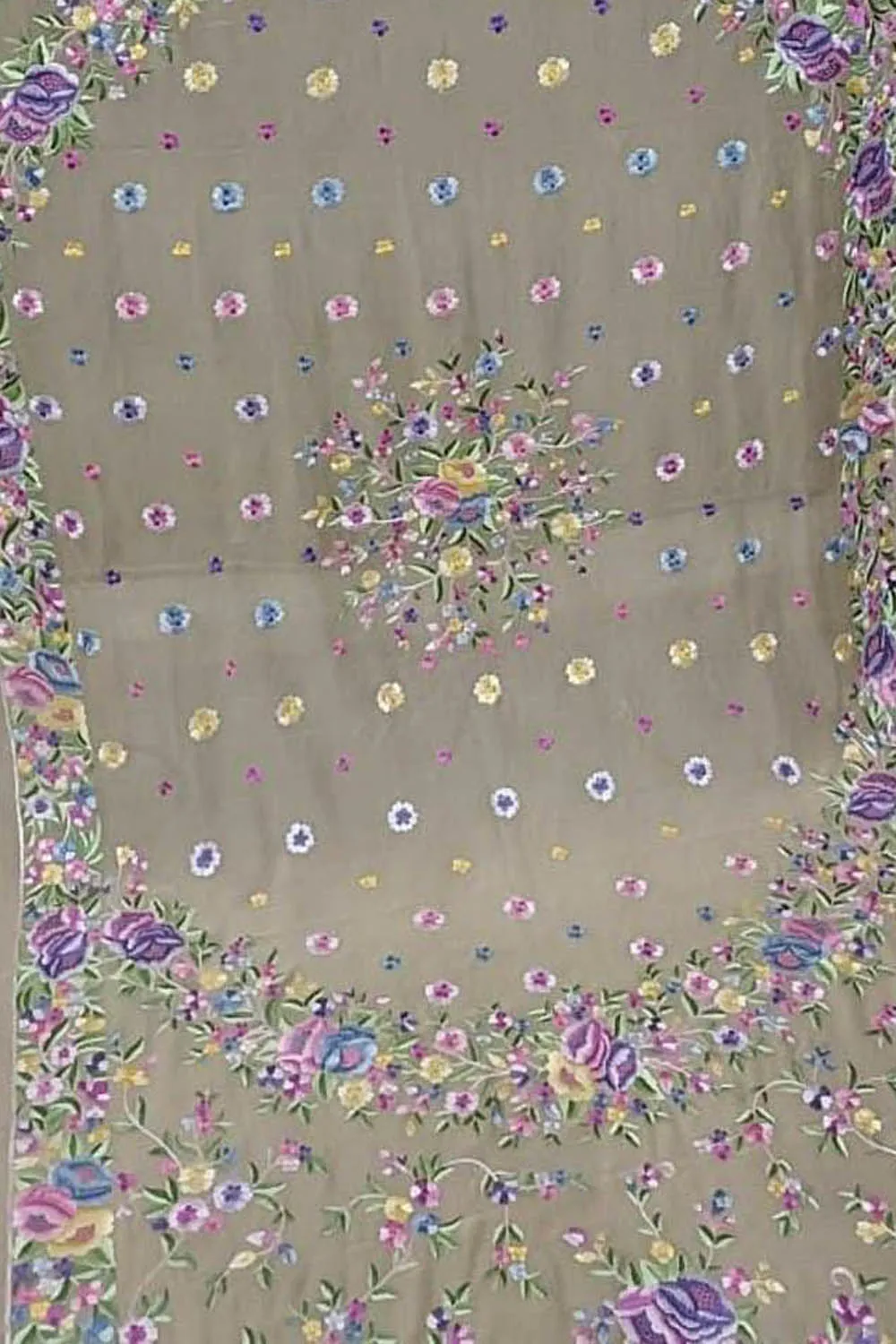 Parsi Hand Embroidered Georgette Dupatta