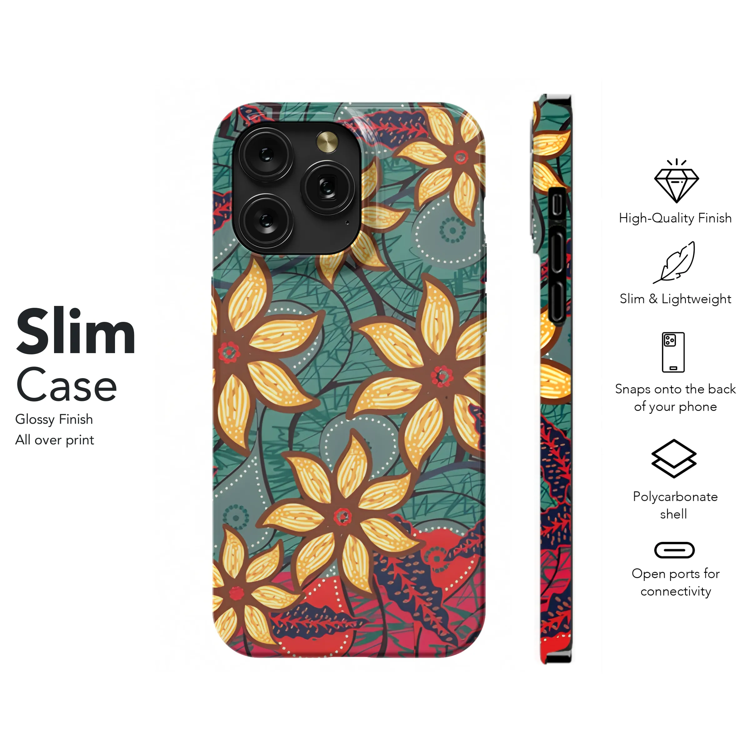 Plant Motifs in Indonesian Batik Phone Case iPhone Samsung Cover Pixel 3806