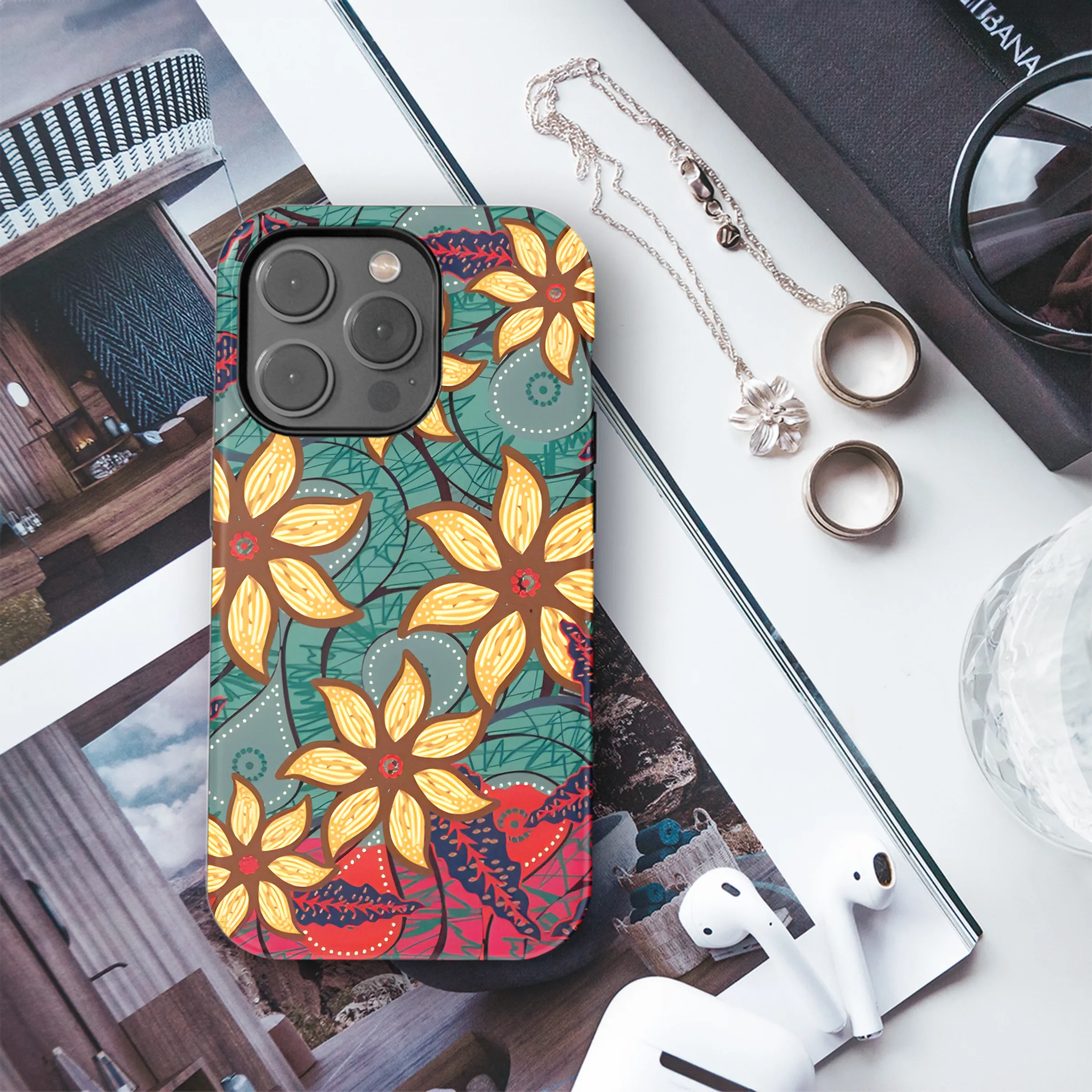 Plant Motifs in Indonesian Batik Phone Case iPhone Samsung Cover Pixel 3806