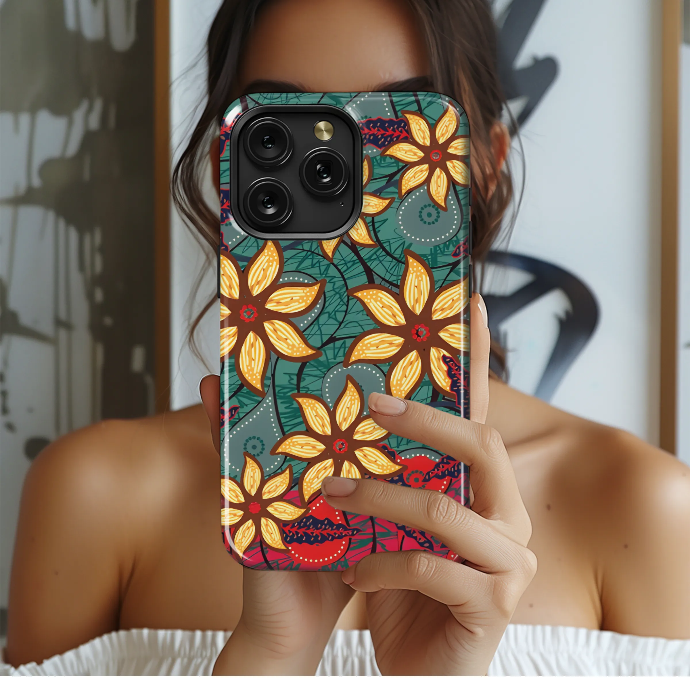 Plant Motifs in Indonesian Batik Phone Case iPhone Samsung Cover Pixel 3806