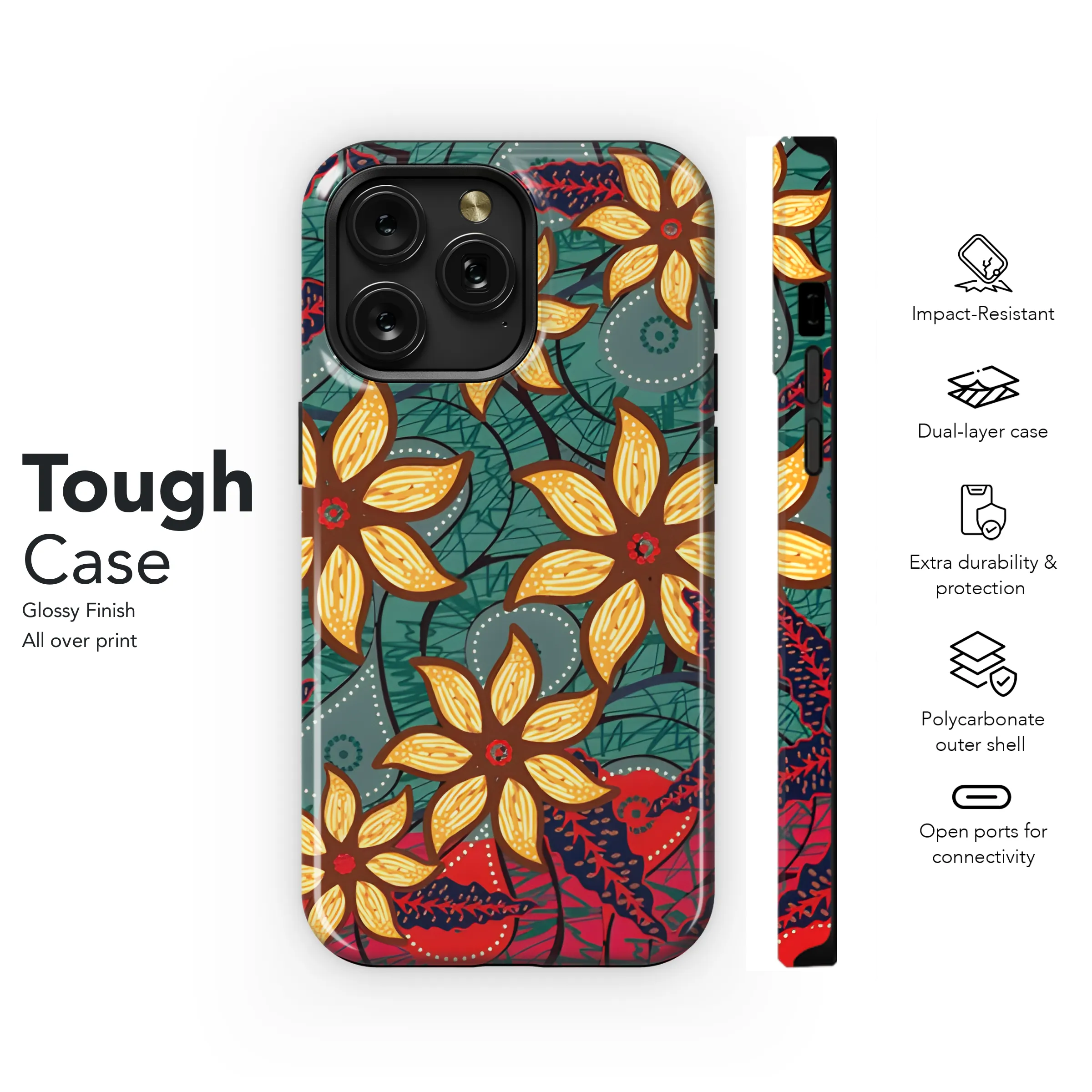 Plant Motifs in Indonesian Batik Phone Case iPhone Samsung Cover Pixel 3806