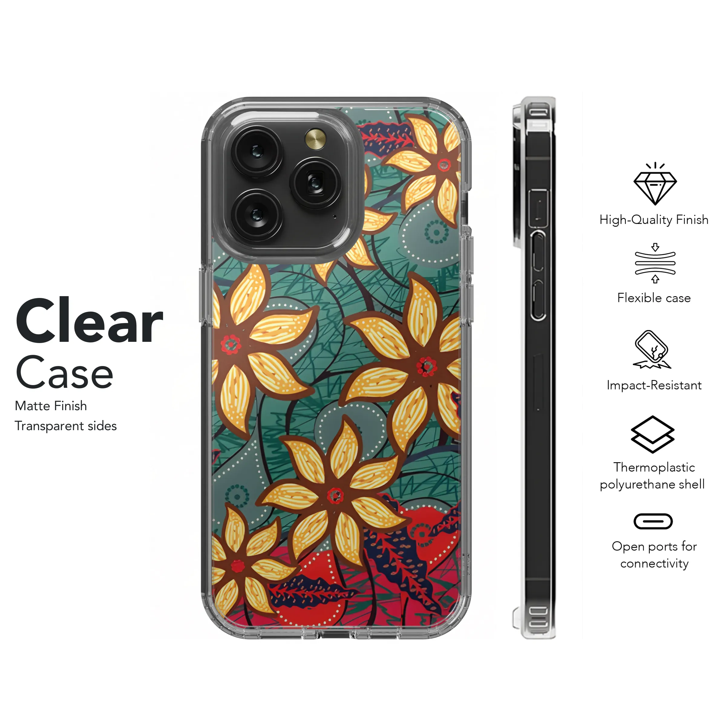 Plant Motifs in Indonesian Batik Phone Case iPhone Samsung Cover Pixel 3806