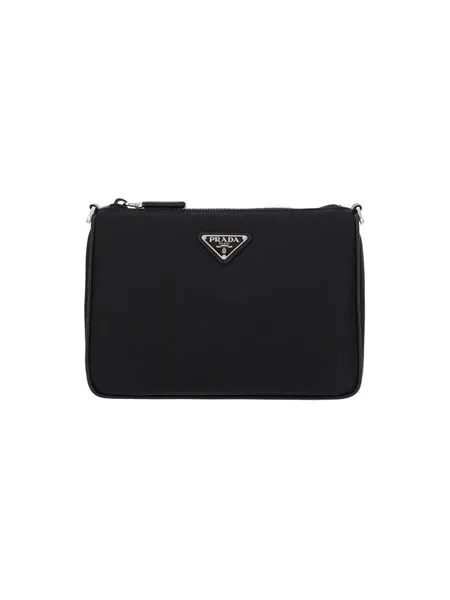 PLAQUE LEATHER SHOULDER BAG.