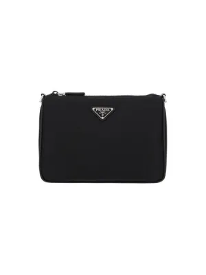 PLAQUE LEATHER SHOULDER BAG.