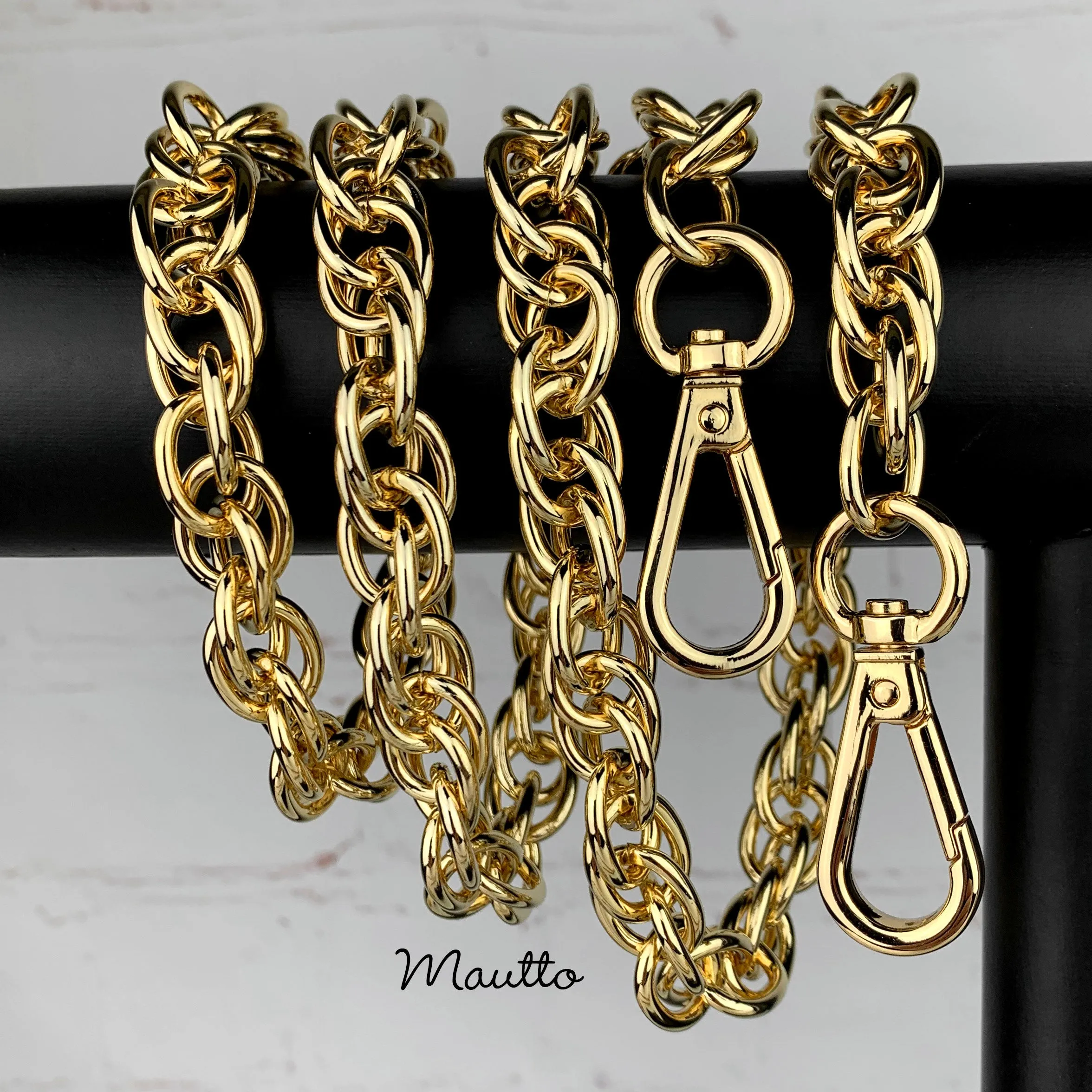 Prince of Wales Chain, Gold-tone Finish - 1/2 inch (13mm) Wide Luxury Chain Strap - Handle to Crossbody Lengths