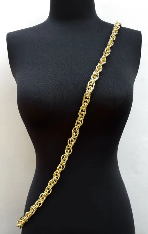 Prince of Wales Chain, Gold-tone Finish - 1/2 inch (13mm) Wide Luxury Chain Strap - Handle to Crossbody Lengths