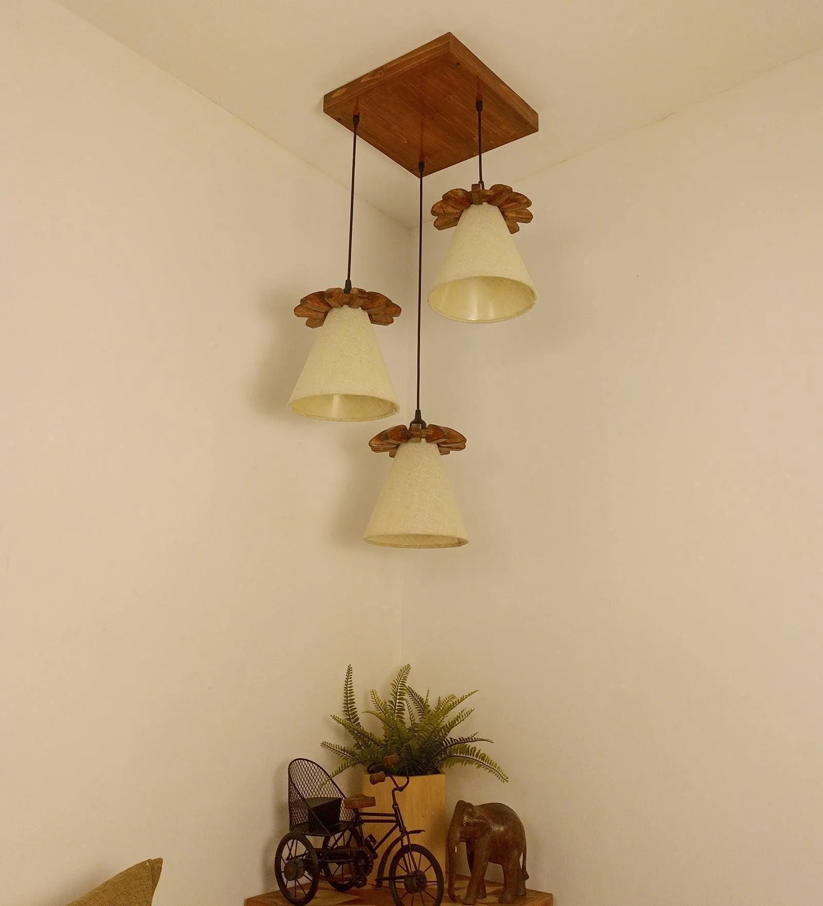 Propel Brown Wooden Cluster Hanging Light | Decorative Pendant Lamps