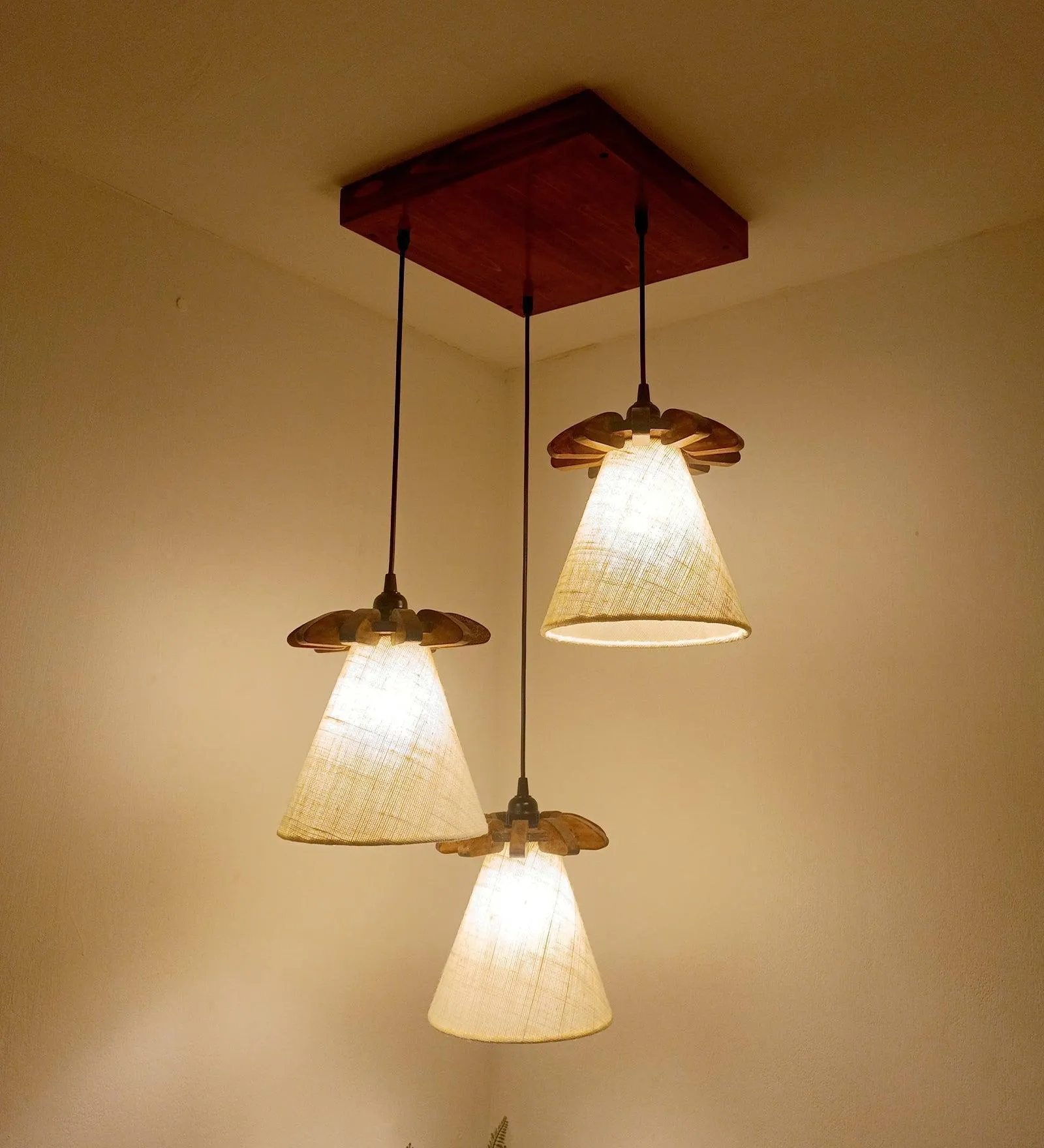 Propel Brown Wooden Cluster Hanging Light | Decorative Pendant Lamps