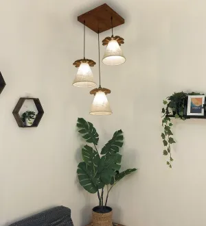 Propel Brown Wooden Cluster Hanging Light | Decorative Pendant Lamps