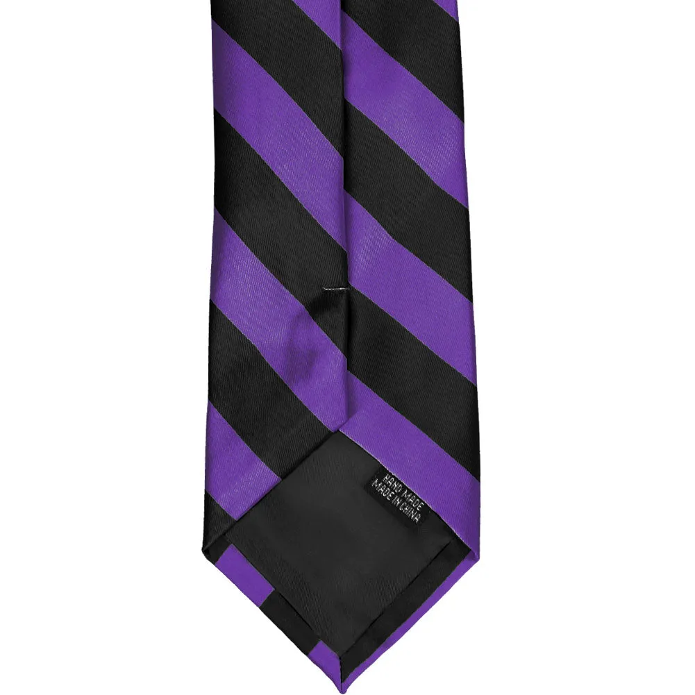 Purple and Black Striped Tie