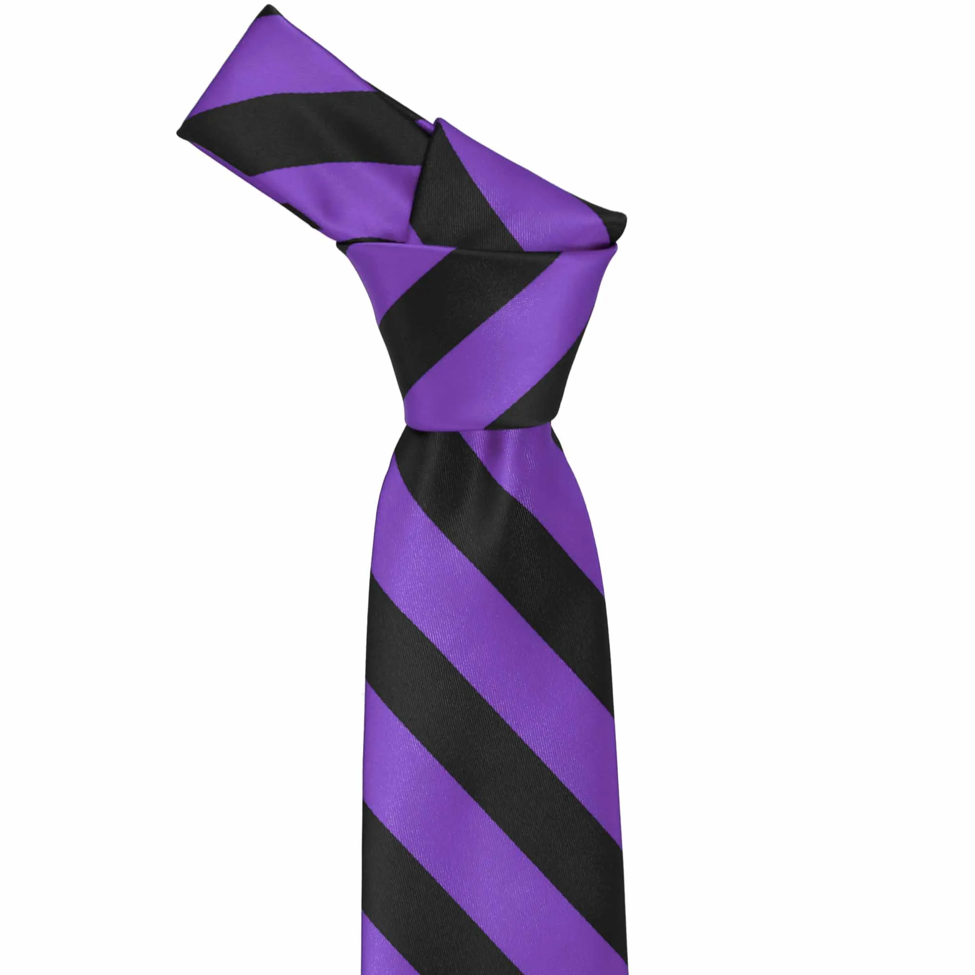 Purple and Black Striped Tie