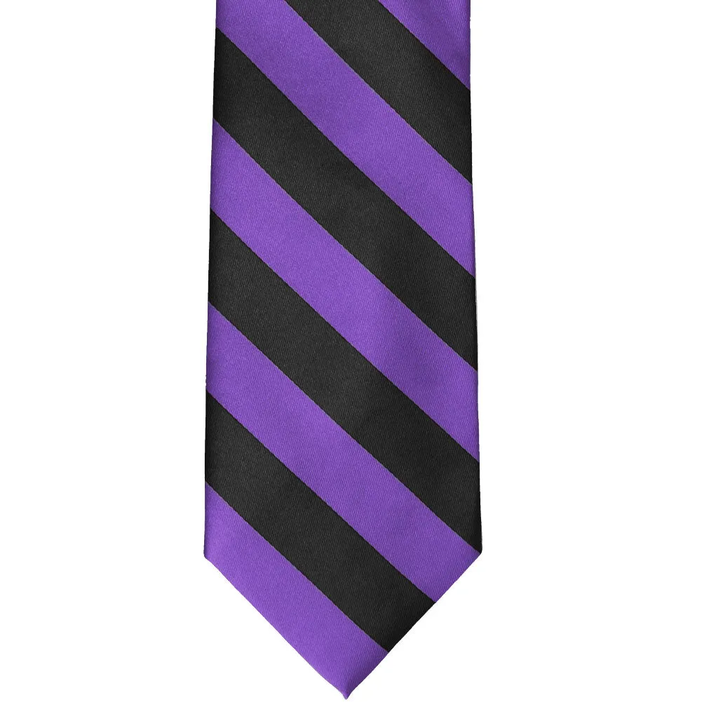 Purple and Black Striped Tie