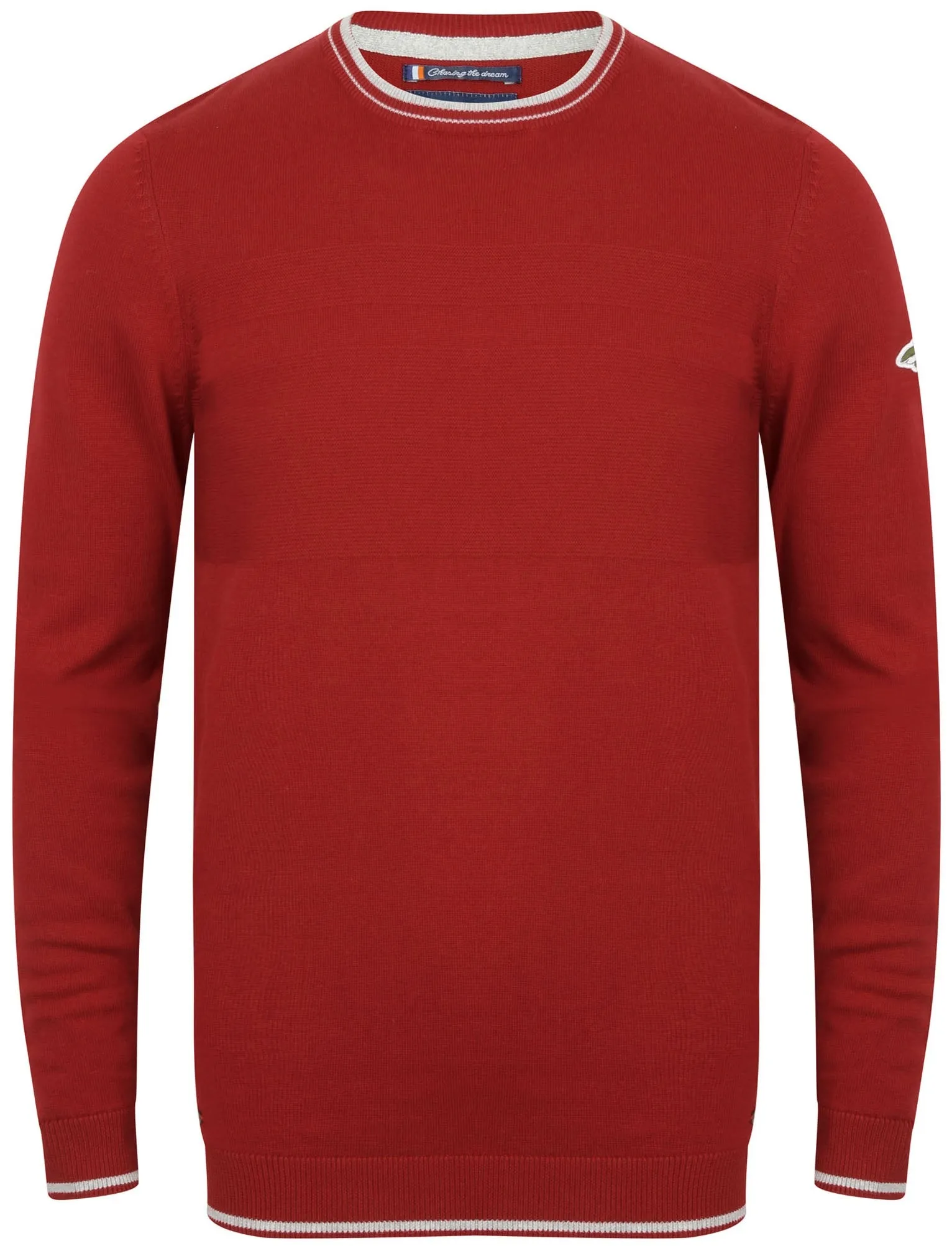 Red Star Tipped Cotton Knitted Jumper In Red - Le Shark