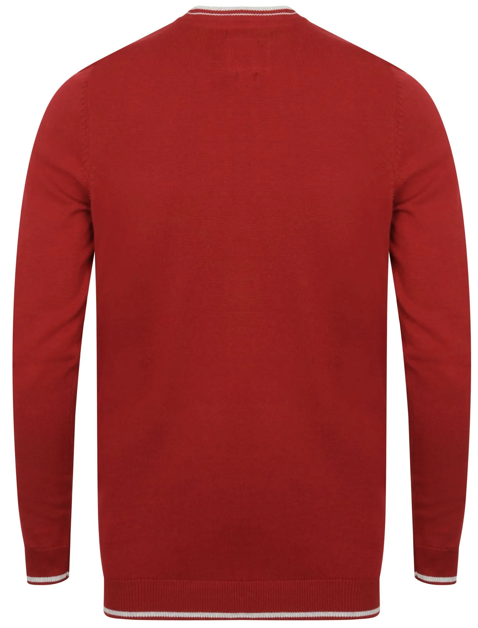 Red Star Tipped Cotton Knitted Jumper In Red - Le Shark