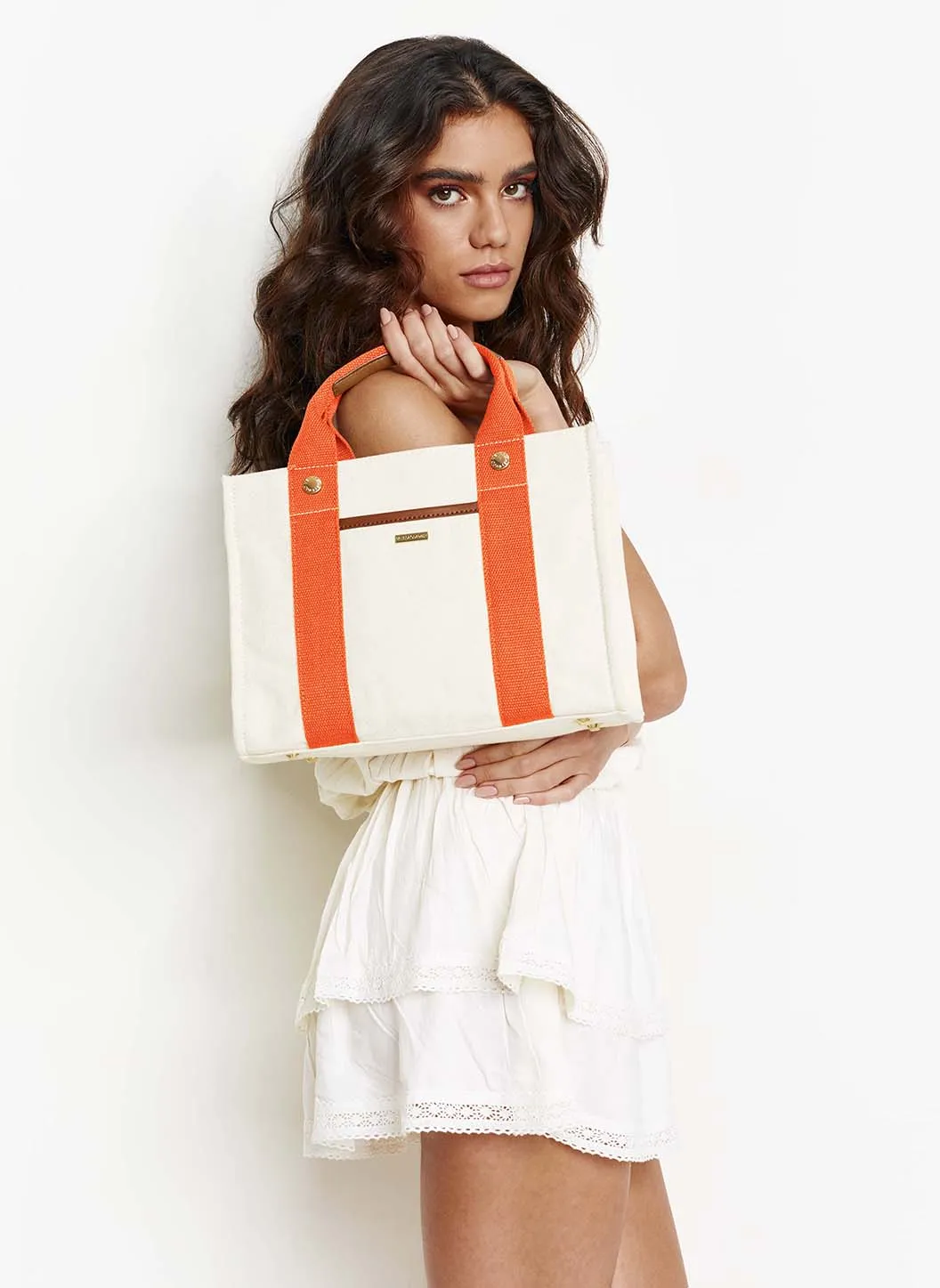 Rhodes Beige Orange Tote