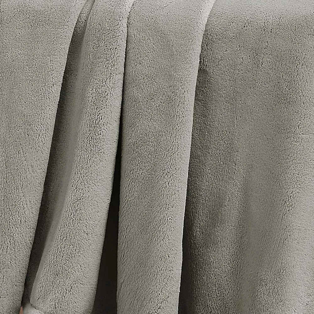 RT Designers Collection Morgan Perfect for Afternoon Naps or Home Decor Solid Matte Fleece Throw 50"x70" Grey
