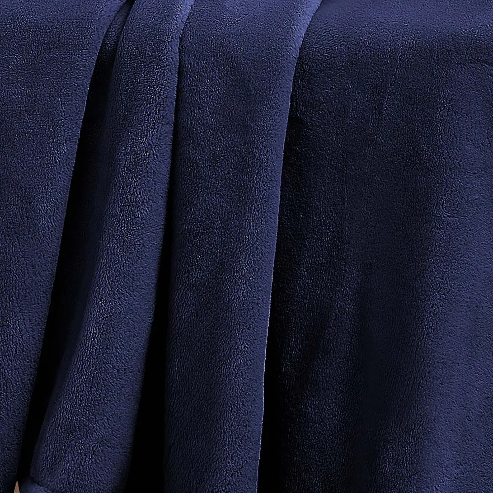 RT Designers Collection Morgan Perfect for Afternoon Naps or Home Decor Solid Matte Fleece Throw 50"x70" Navy