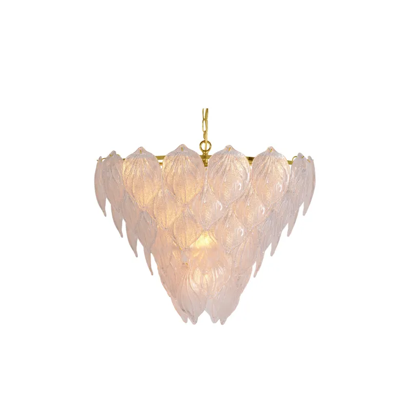 Sand Frosted Leaf Chandelier