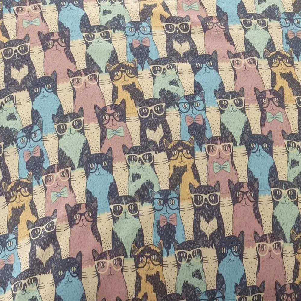 Shavel Micro Flannel Printed Sheet Set - Twin XL Flat/Fitted Sheet 66x96/81x39x14" Pillowcase 21x32" - Kool Kats.