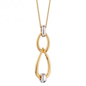 Sterling Silver Yellow Gold Doughnut Twist Zirconia Pendant P5078