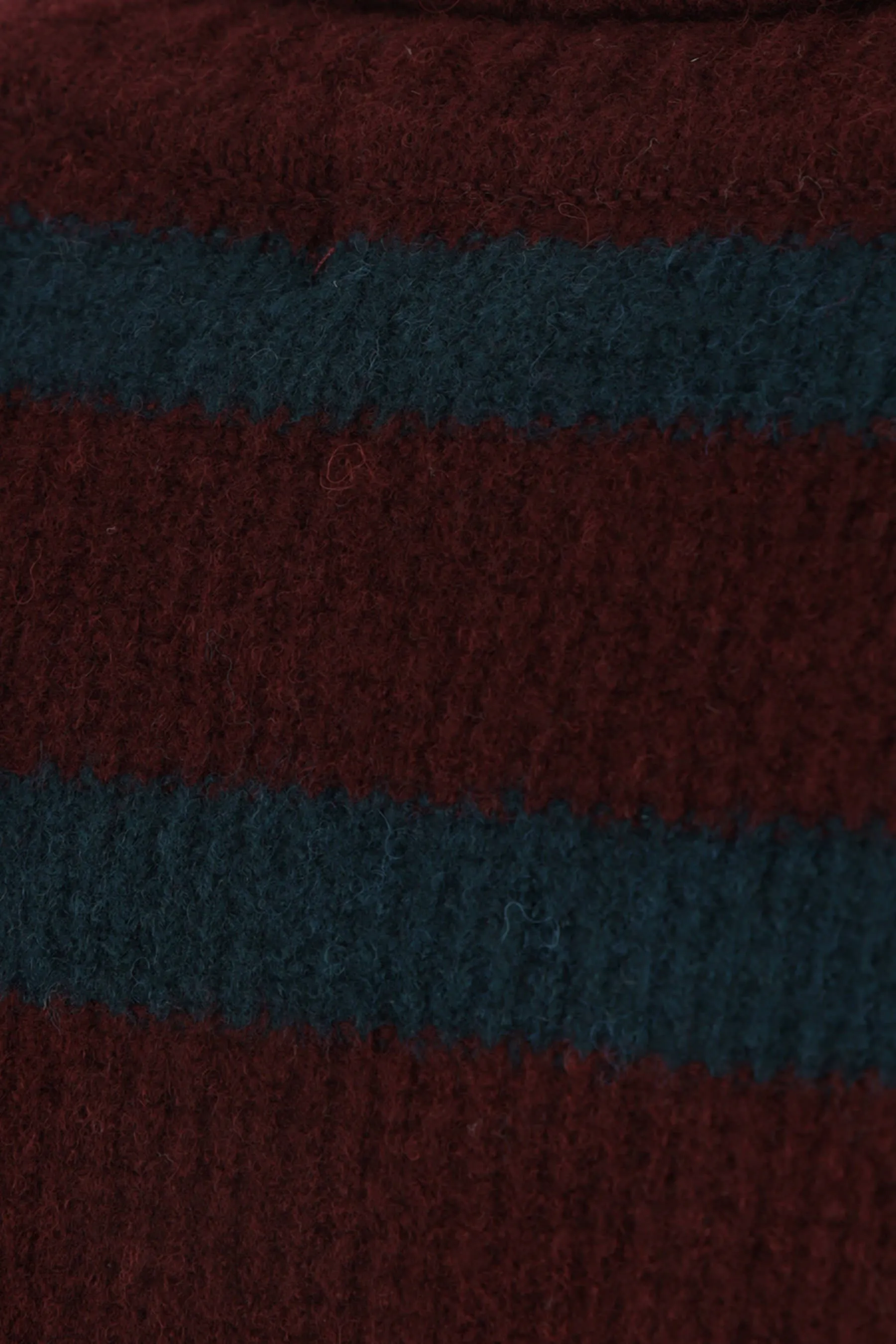 Striped Wool-Blend Polo Pullover
