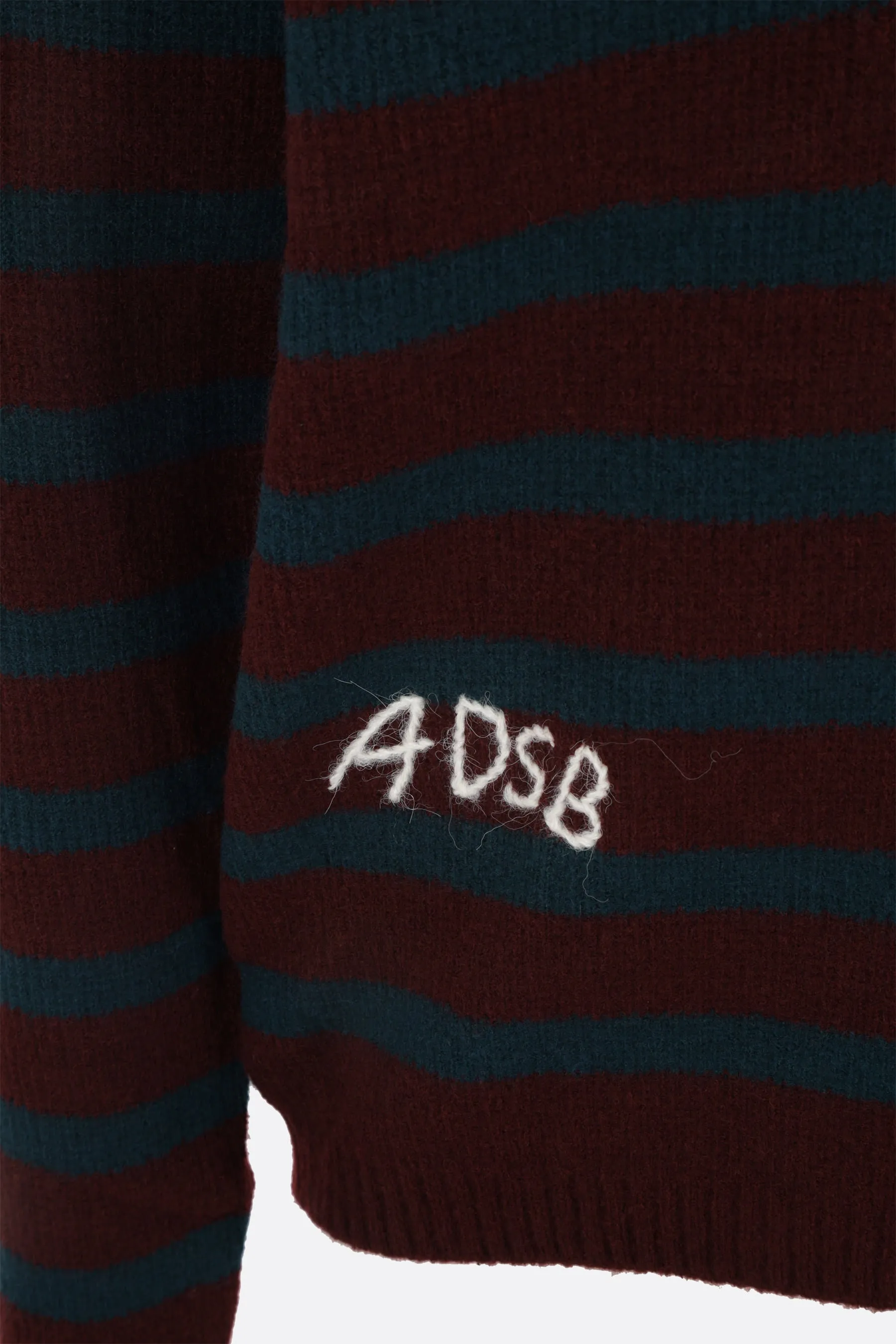 Striped Wool-Blend Polo Pullover