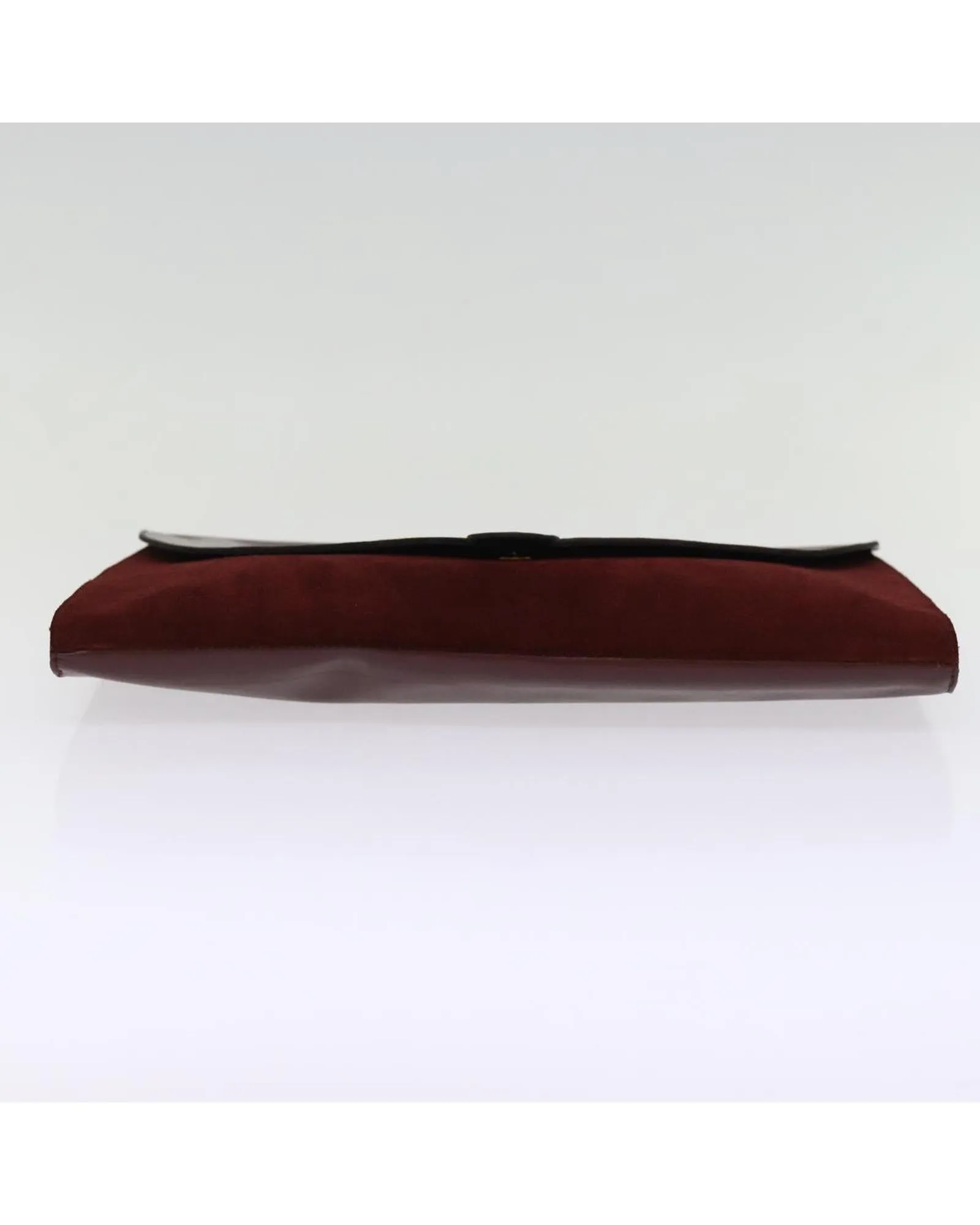 Suede Leather Clutch Bag with Item Box