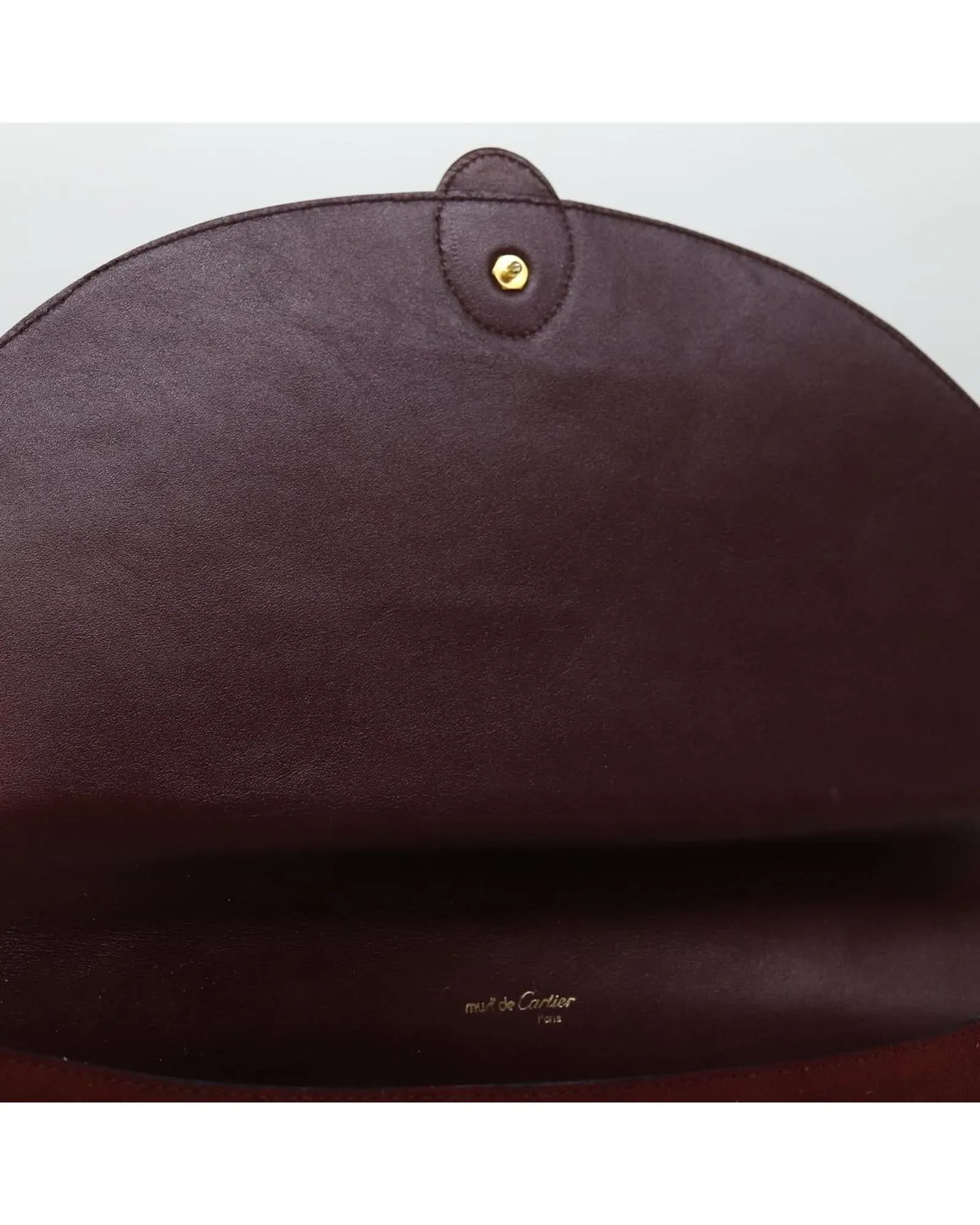 Suede Leather Clutch Bag with Item Box