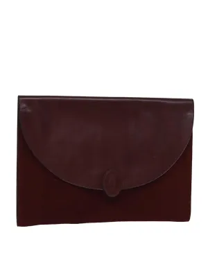 Suede Leather Clutch Bag with Item Box