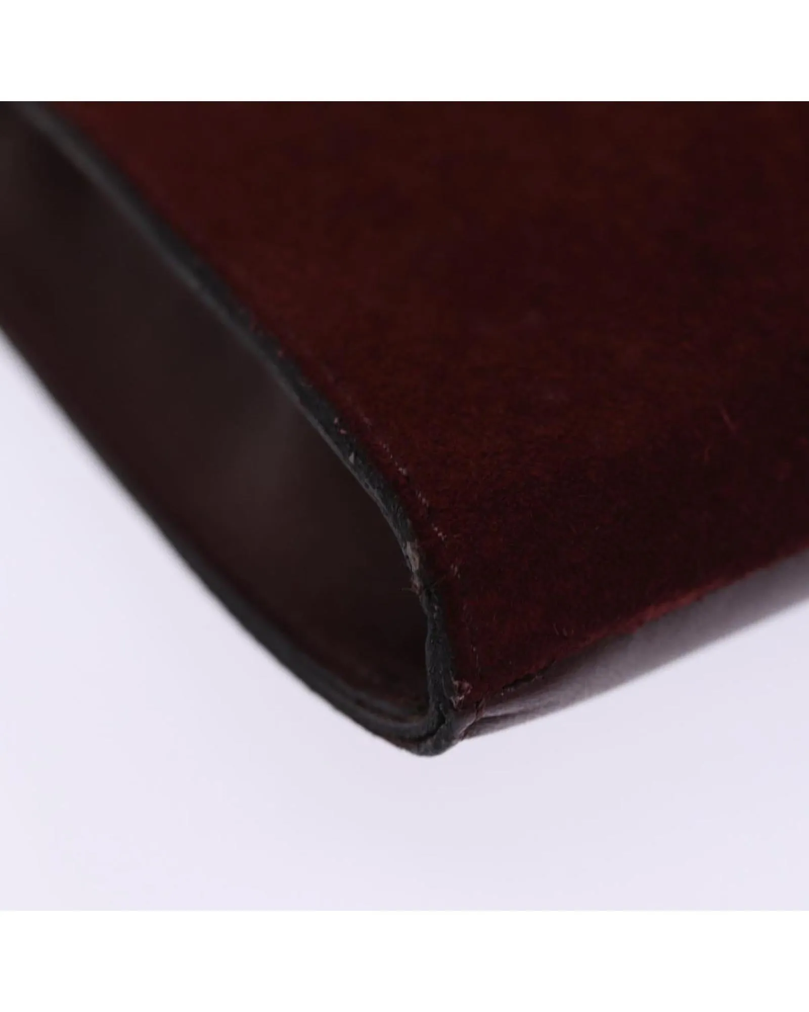 Suede Leather Clutch Bag with Item Box