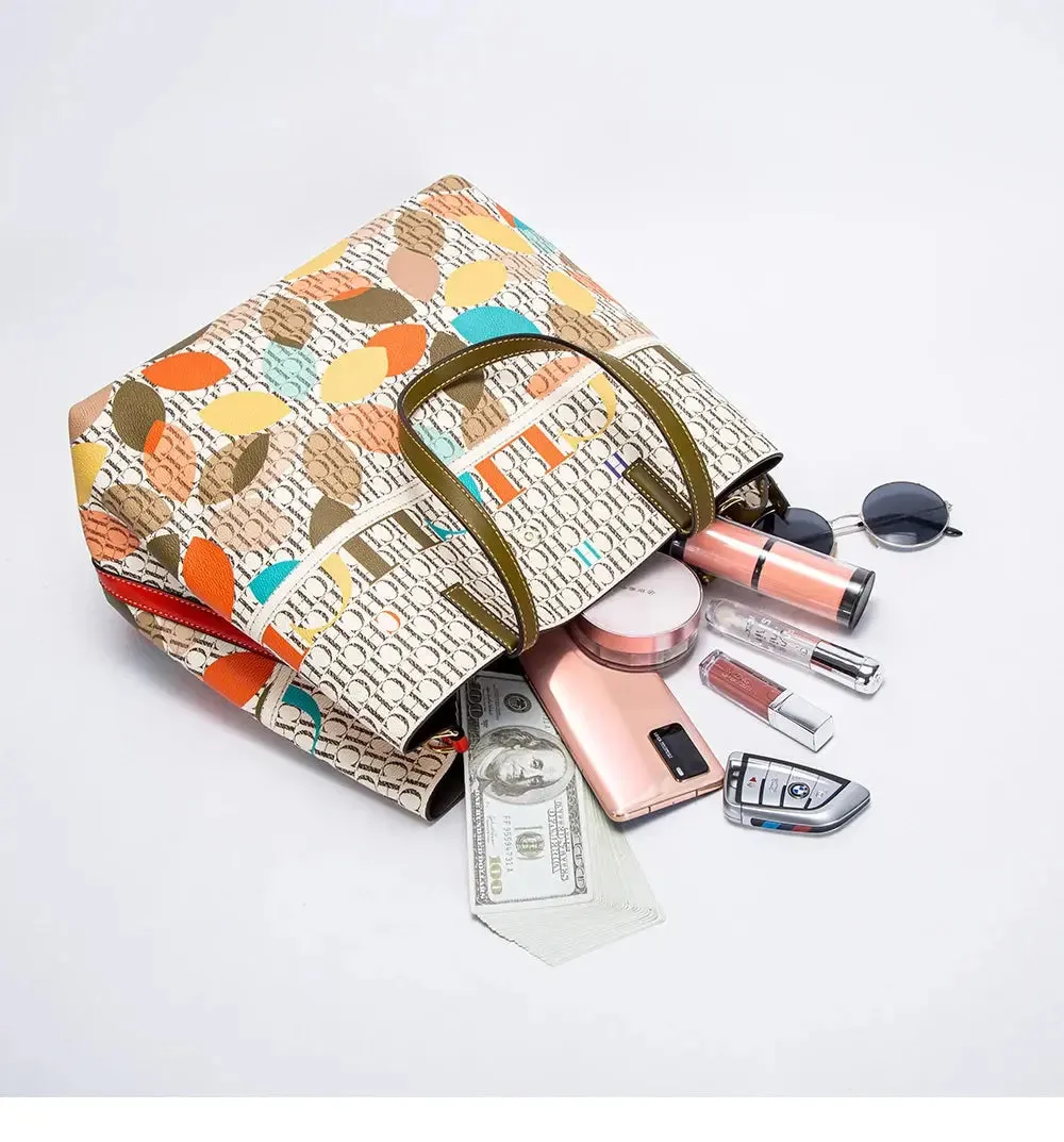 Unique Printing Design Women's Large Capacity Shoulder Bag Fashion Retro Style Exquisite Floral Women's Handbag