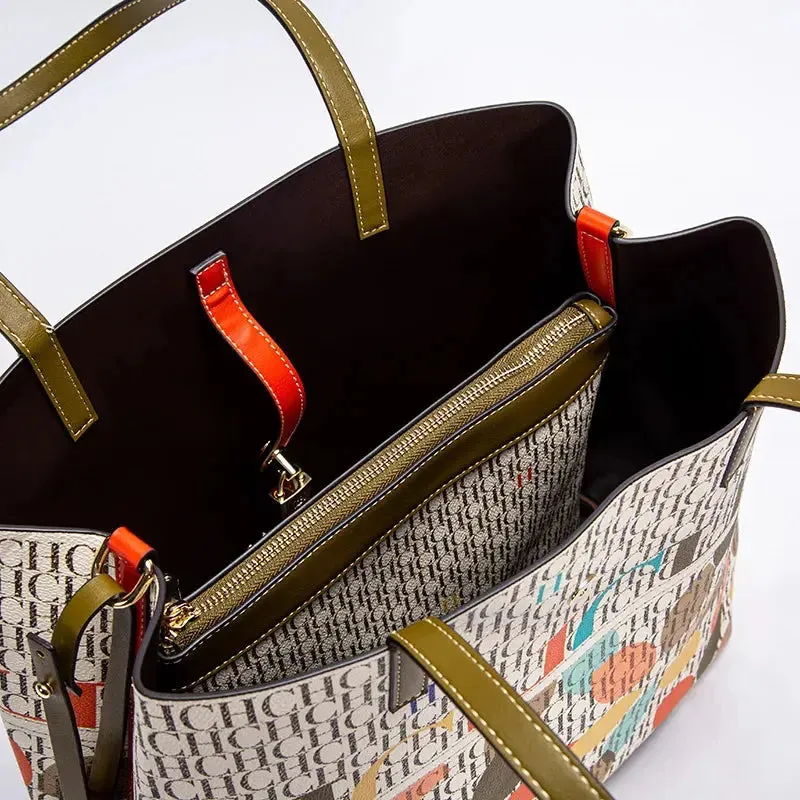 Unique Printing Design Women's Large Capacity Shoulder Bag Fashion Retro Style Exquisite Floral Women's Handbag