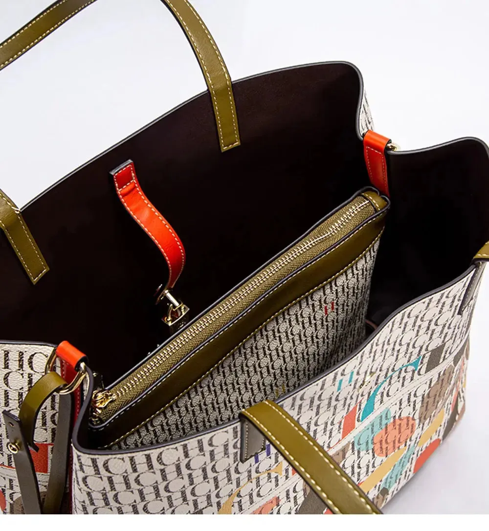 Unique Printing Design Women's Large Capacity Shoulder Bag Fashion Retro Style Exquisite Floral Women's Handbag