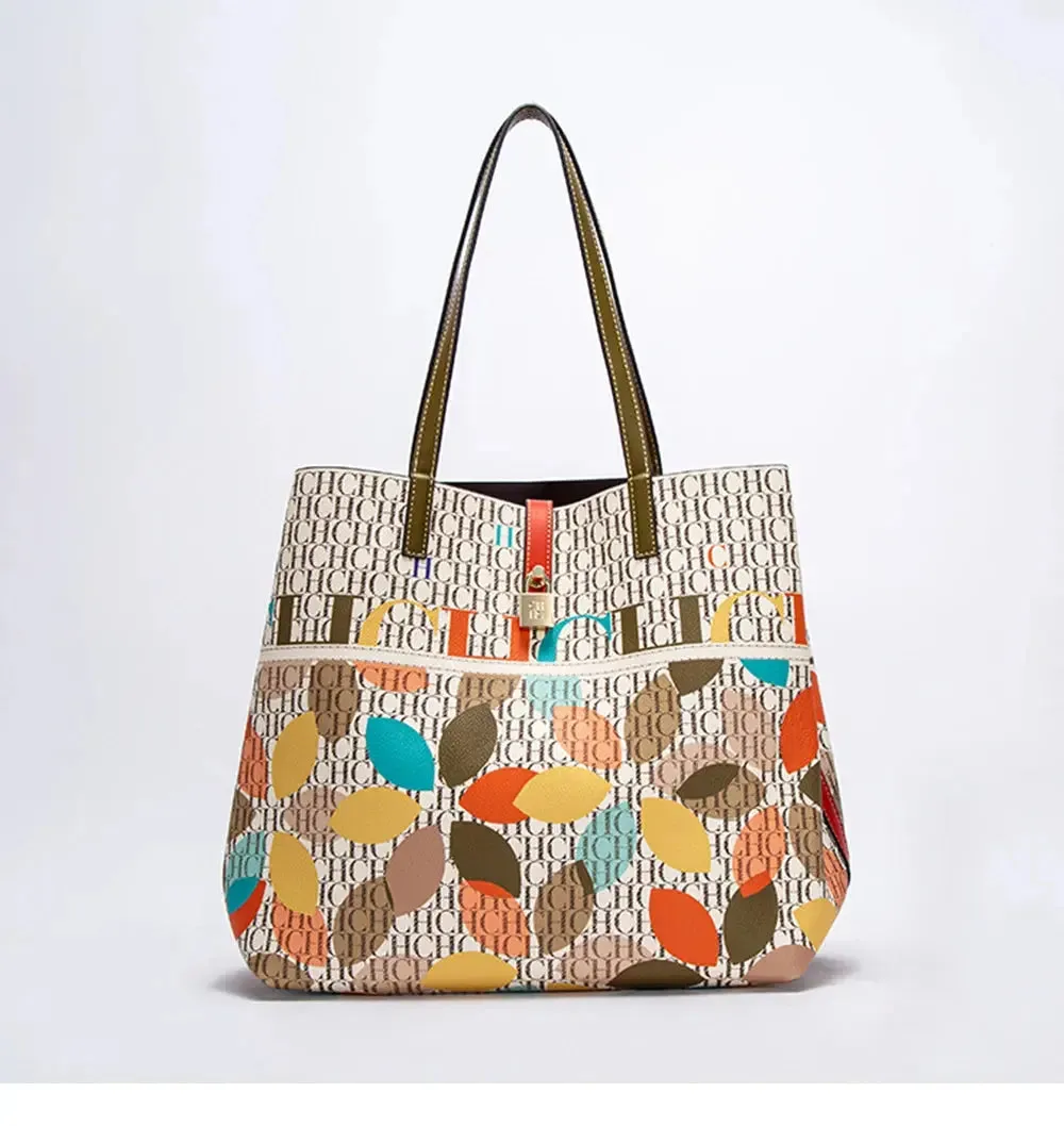 Unique Printing Design Women's Large Capacity Shoulder Bag Fashion Retro Style Exquisite Floral Women's Handbag