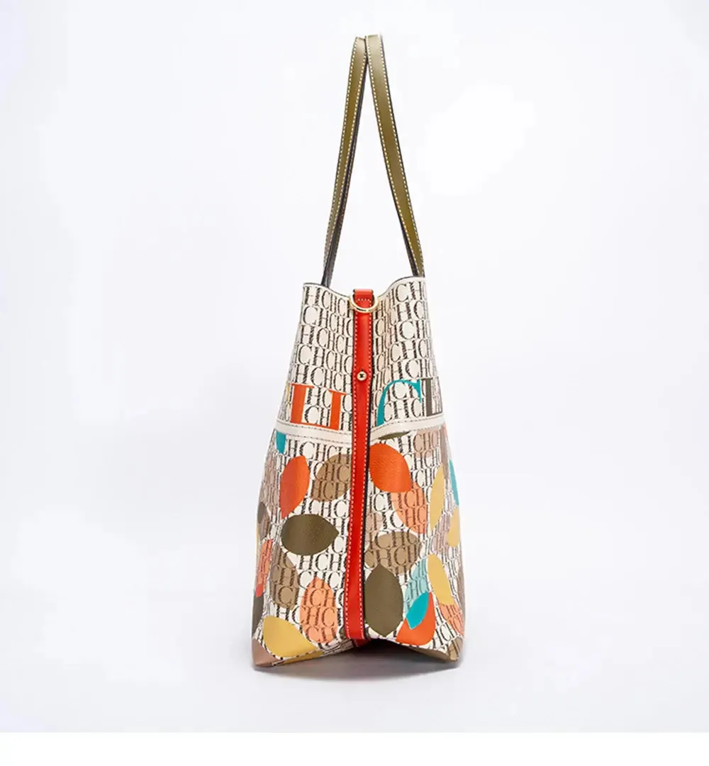 Unique Printing Design Women's Large Capacity Shoulder Bag Fashion Retro Style Exquisite Floral Women's Handbag