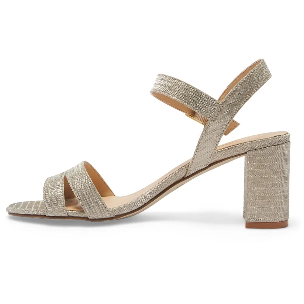 Unity Heel in Soft Gold Fabric