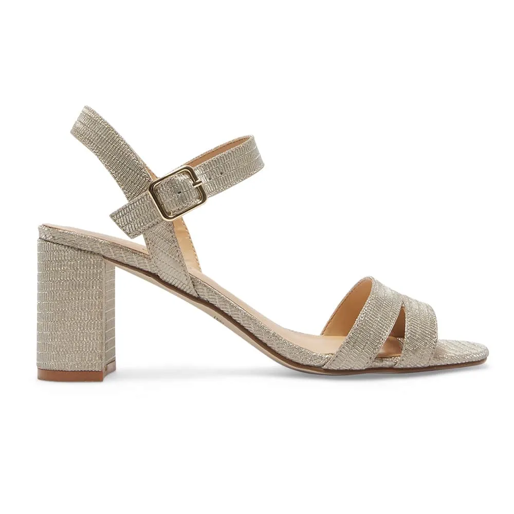 Unity Heel in Soft Gold Fabric