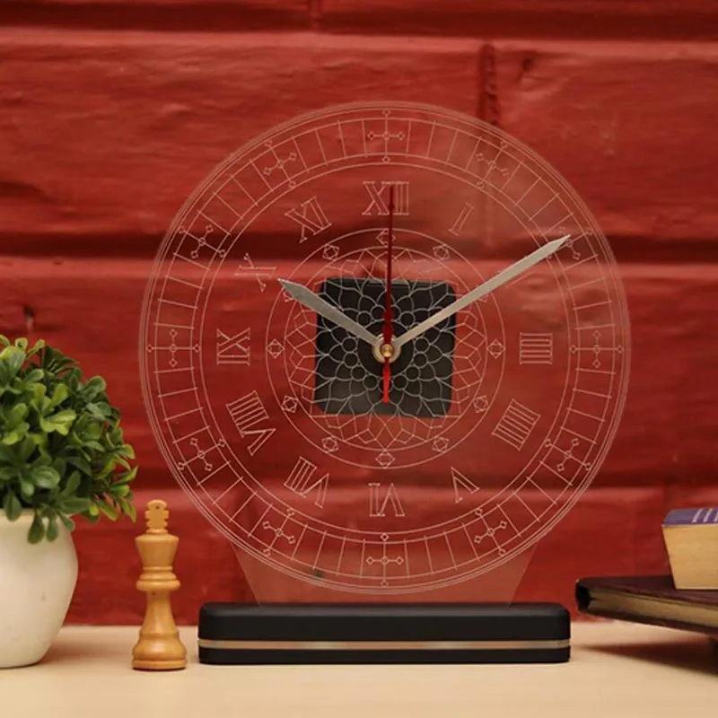 Vintage Clock Lamp For Rechargeable Battery | 7.9 x 1.2 inches