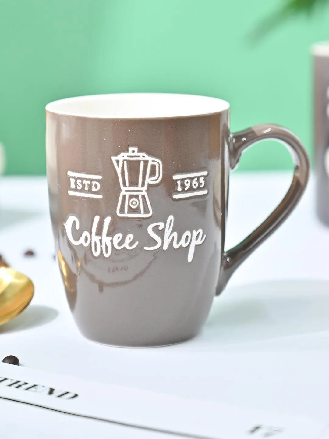 VON CASA Brown Mug (Coffee Shop) - 340Ml