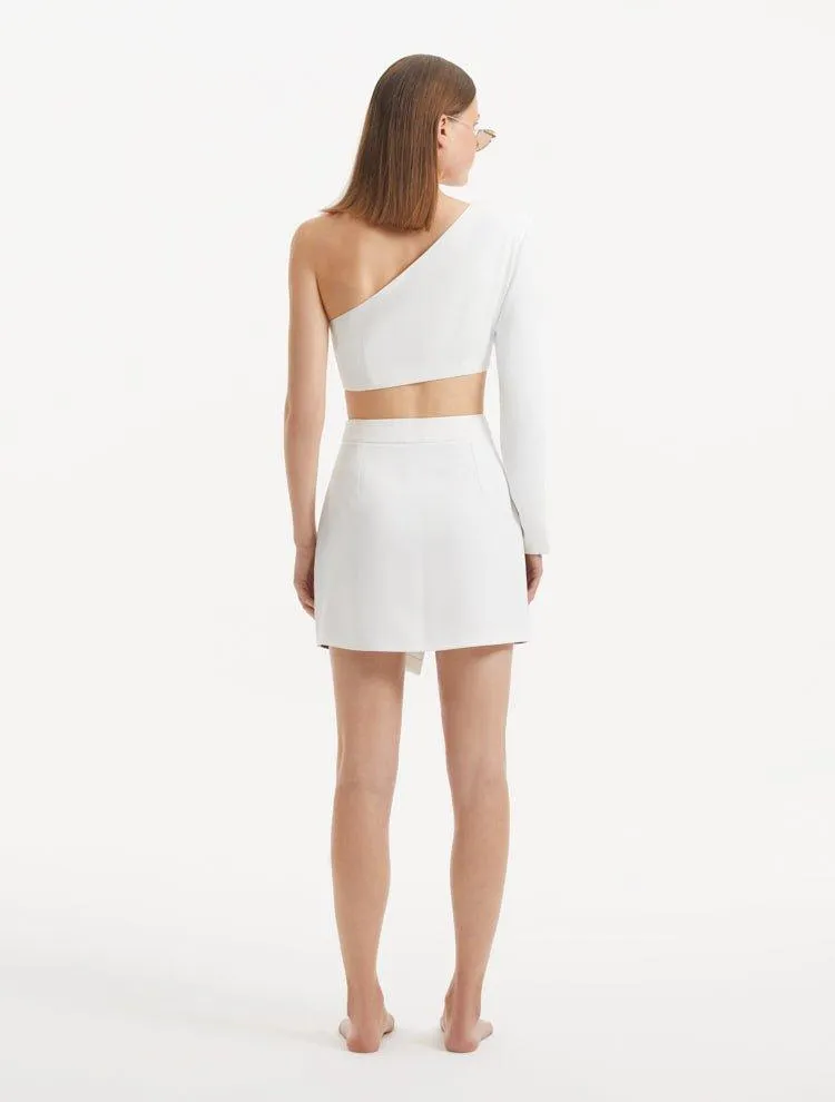 Winslet White Brown Crop Top and India Skirt